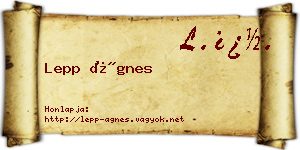 Lepp Ágnes névjegykártya